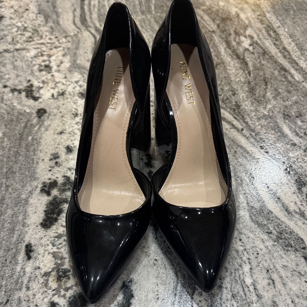 Nine West Glossy Black Heels